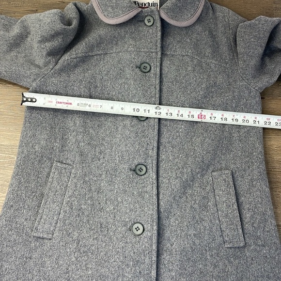 Vintage Penguin Women’s 100% Wool Grey Pea Coat, Thinsulate, size 12 - Picture 7 of 10